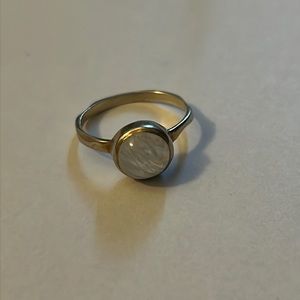 Gold plated silver moonstone ring